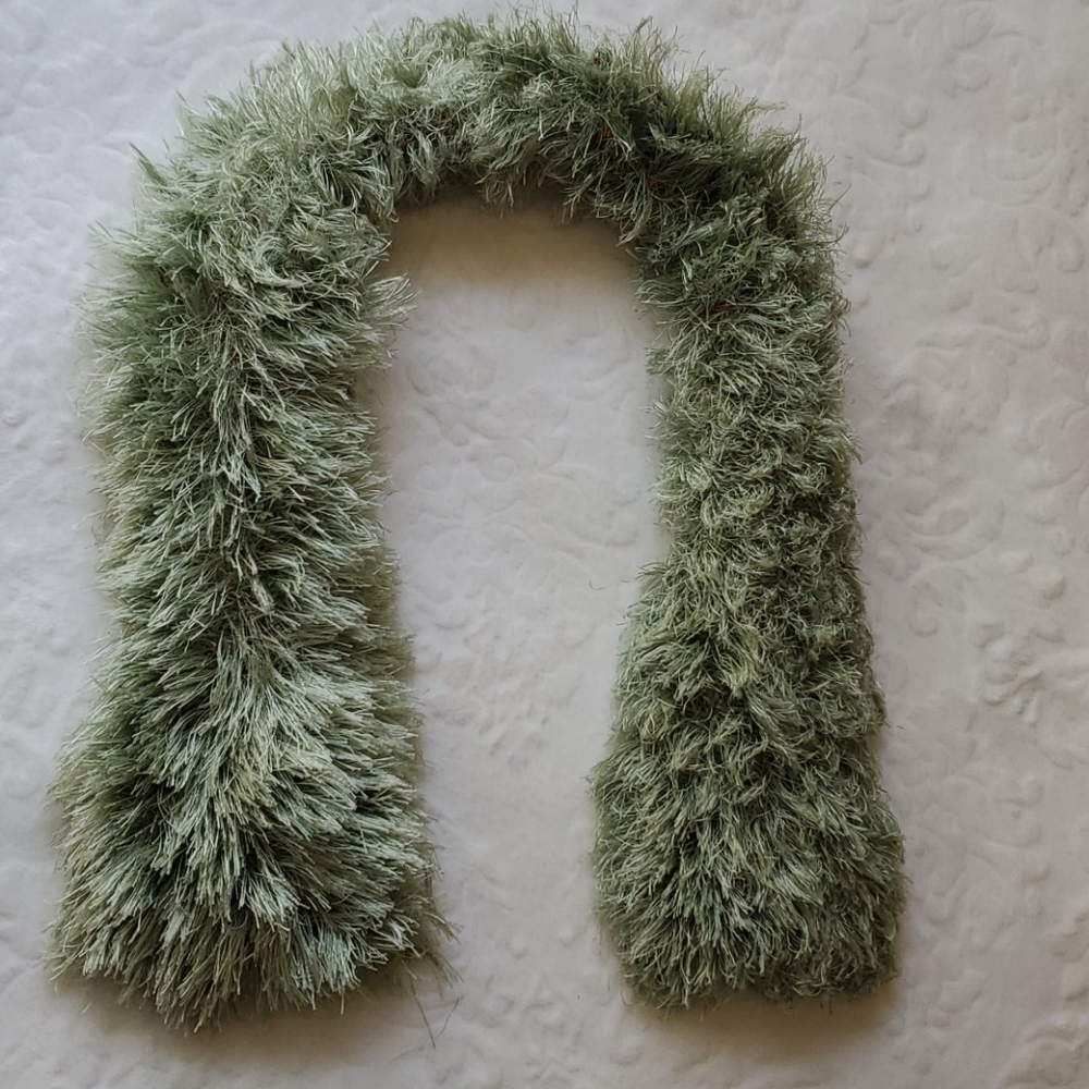 Green Fluffy short scarf